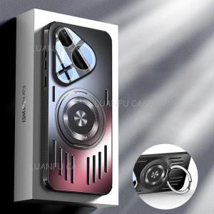 Hollow Metal Cooling Case for HUAWEI Pura 80 Pro Plus Pura 80 Ultra 360° Rotating Ring Stand MagSafe Wireless Charging Heat Dissipation Shockproof Frame Camera Protection