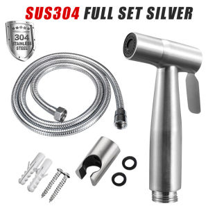 4 in 1 Handheld Bidet Spray Shower Set Toilet Sprayer Douche Kit Bidet Faucet Brushed Nickel