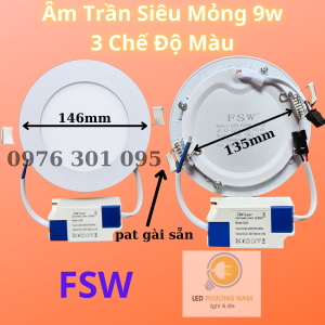 Đèn Led Âm Trần 3 Màu 9w