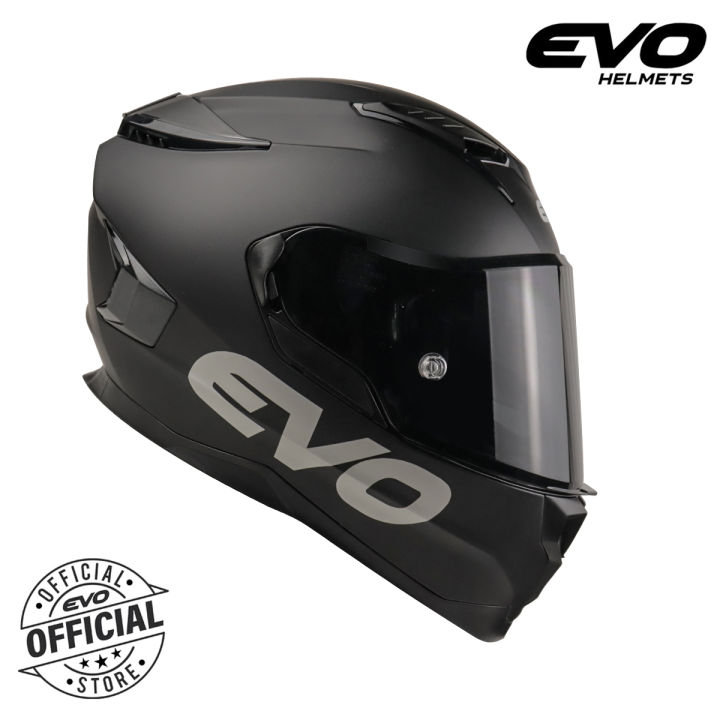EVO AR-01 Plain Dual Visor Full Face Helmet with Free Clear Lens ...