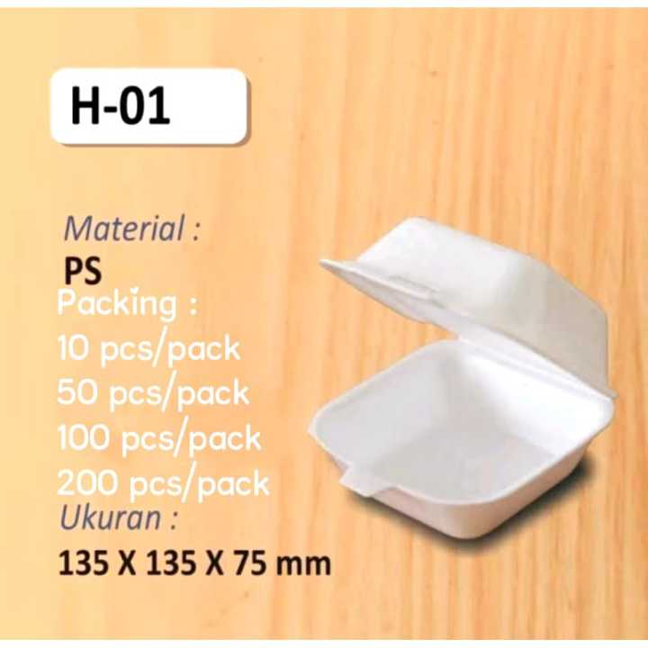 Styrofoam/Sterofoam Burger HB Box KCS Food Grade Isi 10/50/100/200 ...