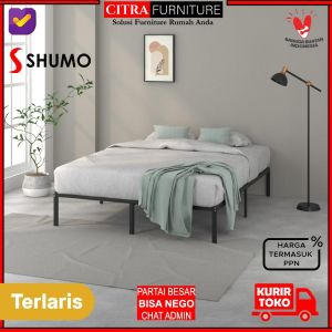 SHUMO Dipan Ranjang Besi Minimalis Knock Down BED IN A BOX 160 x 200