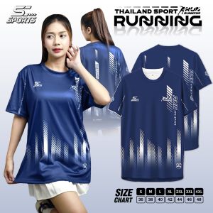 SC Sports เสื้อกีฬา เสื้อพิมพ์ลาย Run03-ครามคลาสสิค งานจริงสวย สีสด หนา145g นุ่มลื่นใส่สบาย