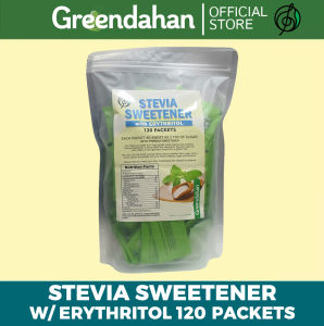 Greendahan Organic Stevia Packets with Erythritol 120 packets - NO MALTODEXTRIN  Keto Friendly Sweetener