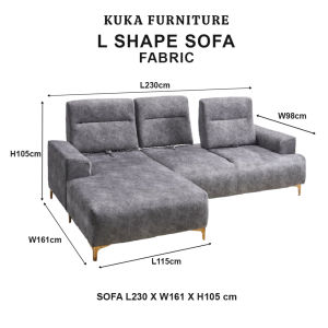Modern L Shape Sofa Murah Push Back Sofa Besar Kusyen Cushion Kerusi Ikea Sofa Living Room Furniture Perabot Ruang Tamu