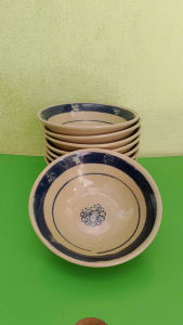 Set 5 tô loe viền xanh gốm sành đựng soup xôi chè loại nhỏ nhất 14 cm