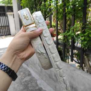 Thắt Lưng Cá Sấu BẠCH TẠNG HÀNG HIẾM Liền Nguyên Miếng N21T