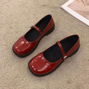 💖KAK SHOPZ💖รองเท้าแมรี่เจน รองเท้าส้นสูง 2 ซม. รองเท้าหนังทำงาน ไตรรงค์ รองเท้าผู้หญิงหรูหรา