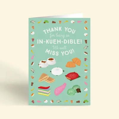 Singapore Souvenir Greeting Card – Incredible Kueh Farewell Goodbye Bye (LARGE A4 SIZE)