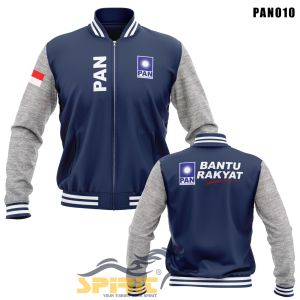 Jaket Varsity Kampanye PAN Jaket Baseball PAN Bantu Rakyat Cotton Fleece Premium All Color