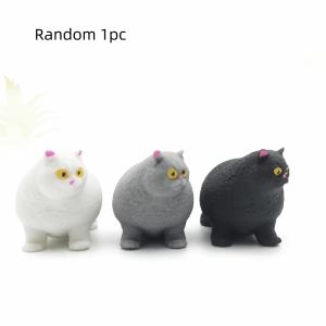 DJDK Soft Cat Squishy Toy Slow Rising Slow Resbound Cat Squeeze Toy Vent Toy Stretch Kitty Fidget Toy Kids Gifts