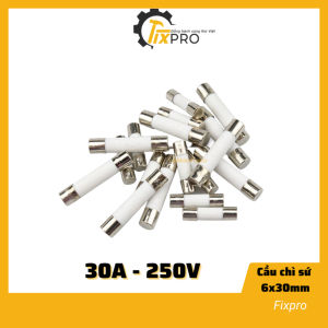( Túi 5 chiếc )  Cầu chì sứ 30A 250V 6x30mm chất lượng tốt - Fixtop