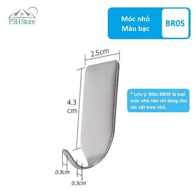 1 cái móc treo Inox SUS304 Treo Quần Áo Sử Dụng Keo Dán 3M Để Dán Vào Tường Phòng Tắm nhà bếp BR01