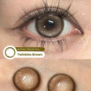OLALILA SOFTLENS MY TWINKIES BROWN NATURAL LENS 14.5MM BY PINKIN NORMAL MINUS