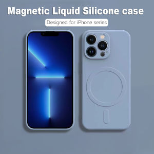 FLOVEME Liquid Silicone Magnetic Phone Case For iPhone 14 13 12 11 Pro Max 13Mini 12Mini X XR XS Max 7 8 Plus Wireless Charger Magnetic All-inclusive Phone Cover