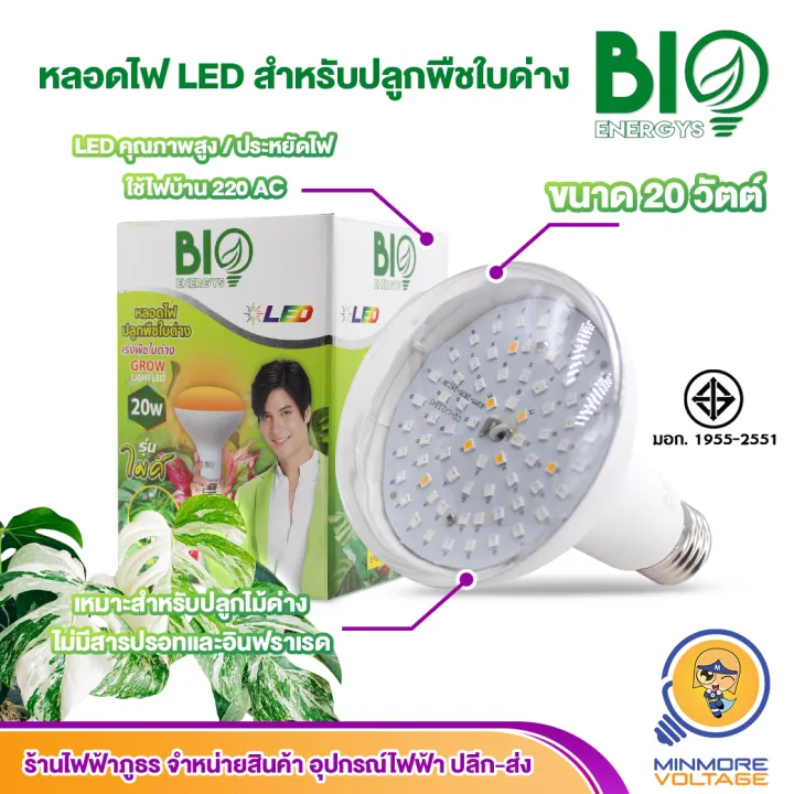 BIOENERGYS หลอดไฟ LED 20W สำหรับไม้ด่างและพืชใบด่าง