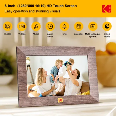 Kodak 8 inch Smart WiFi Digital Photo Frame 800*1280HD Touch Screen Remote Transmission of Photos Instant Sharing With Family/FriendsPerfect Gift For Festival