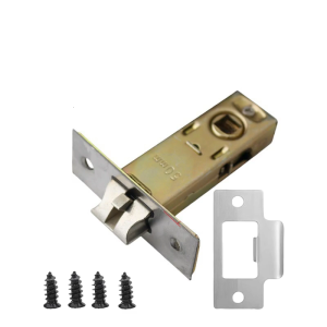 Sturdy Metal Fork Tubulars Mortice Latches Metal Finish Convenient Accessory for Bathroom and Bedroom Door Installion