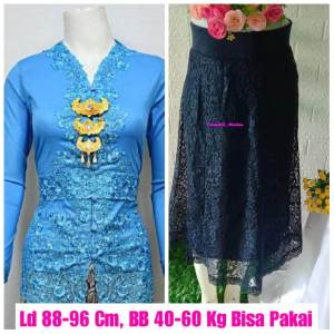 SET ROK BROKAT & KEBAYA KATUN STRECH BORDIR LENGAN PANJANG SIZE M - XL.  M LD 90 CM BB 40 - 45 KG BISA PAKAI L LD 94 CM BB 45 - 55 KG BISA PAKAI XL LD 98 CM BB 55 - 65 KG BISA PAKAI  OPEN ORDER WELCOME RESELLER/DROPSHIP AMAN  BE OUR RESELLER!!!