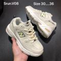 รุ่นNB 530 (Sz.30-36EU) แนะนำเผื่อ 1 ไซส์ สีขาวกกรมท่า เหมาะสำหรับเด็ก ใส่สบาย นุ่มเท้า V67D01. 