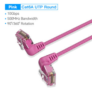 Vention CAT6A Ethernet Cable 10Gbps 90/360 Rotatable Double Elbow CAT 6A UTP RJ45 Slim Networking Internet Lan Cord For PC PS4 Router RJ45 Cable Router Cable Lan Computer Cable