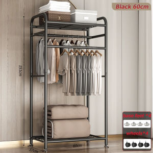 Floor-standing Clothes Drying Rack Bedroom Storage Rack Clothes Rack With Wheels Simple Balcony Clothes Drying Rack Coat Rack