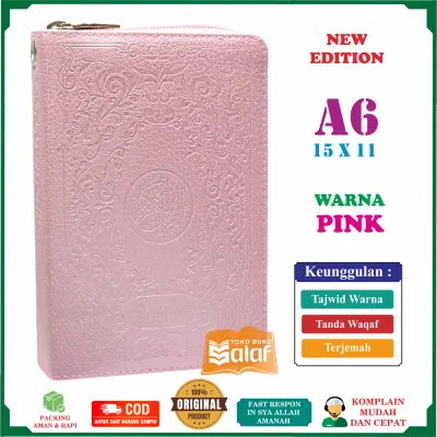 Al-Quran Khusus Wanita Muslimah Yasmina A6 Jaket Resleting Terjemah Rasm Utsmani Cover Kulit Berwarna Rainbow Syaamil Quran Azalia