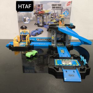 HTAF Police Set Car with Race Track with Accessories with Car Play Set Toy for Kids