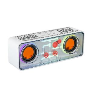 A39 transparent mechanical mini wireless Bluetooth portable dual bass subwoofer stereo speaker supports TWS/TF/AUX