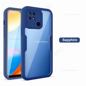 360สำหรับโทรศัพท์ Redmi 10 C 10 10C 10A 9C 9A 9T 9i Redmi10 C Redmi10C Redmi10A Redmi9C 2022 5G ปลอกคู่ใสซิลิโคน TPU กันชนกันชนกันกระแทกฝาครอบด้านหลัง