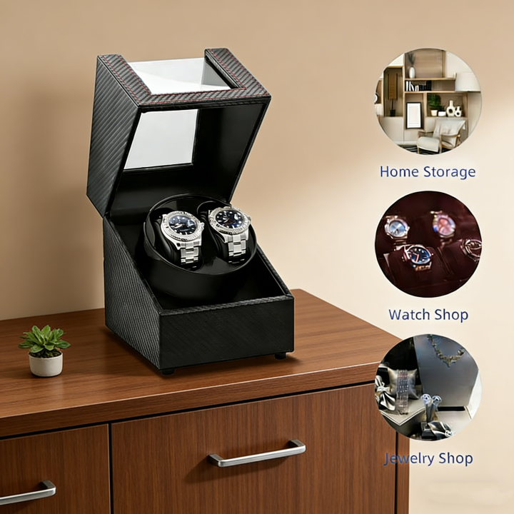 Automatic Watch Winder Box Mechanical Watch Storage Case Carbon Fiber ...