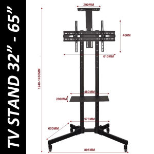 🔥SG🔥 32‘’-72‘’inch Mobile LCD TV Stand Vertical TV Trolley Stand Adjustable Floor Standing TV Stand TV Mobile Cart