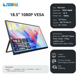 ZSCMALL 18.5"/21.5"/23.8" Portable Monitor 1080P IPS wireless&Battery Build in 4500mAh lasts for 4 hours touchscrreen 100%sRGB USB HDMI with VESA Ultra Slim Portable Laptop Office Game Monitorfor Computer Switch Phone