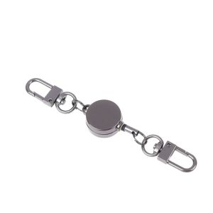 POMELOBT Alloy Retractable Key Holder Easy-to-pull Buckle Anti-theft Sporty Retractable Key Ring Retractable Badges Holder 21MM Elastic Keychain Nurse Accessories