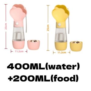 2IN1 Pet Water Bottle Outdoor Dog Portable Food Feeder Cat Water Dispenser Food Container