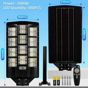 BLUESKY Solar Street Lights Heavy Duty 2000W 1000W 500W Buy 1 Take 1 Solar Lights All-in-one Outdoor Lighting IP67 Waterproof With Remote Control And Motion Senso Fo rCourtyard Garage Country Road