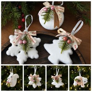 DIVATEN White Christmas Tree Pendant Foam Light Weight Hanging Ornament Winter Theme Xmas Ornament Xmas Party