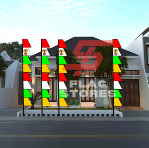 FLAGE STORES / ISI 10 UMBUL UMBUL / BENDERA WARNA WARNI 8SEGI GARUDA ZIGZAG WARNA HIJAU