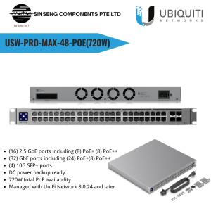 Ubiquiti Unifi Pro Max 48 PoE (720W) Layer 3 Etherlighting Switch with 2.5 GbE (USW-Pro-Max-48-PoE) - 1 Year Local Warranty