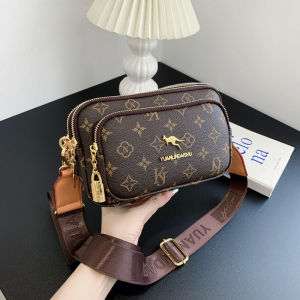 FCIELGY messenger bag womens high-end retro horizontal square printed shoulder bag