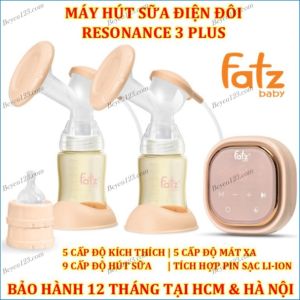 (Resonance 3 Plus) Máy hút sữa điện đôi có pin sạc cao cấp Fatzbaby Fatz FB1161VN (Cải tiến với bình sữa PPSU) MGG