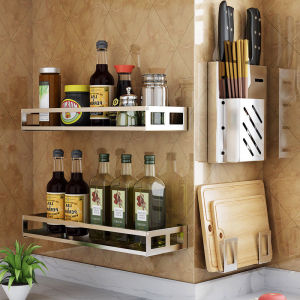 ชั้นติดผนังครัว ไม่ต้องเจาะ ชั้นวางเครื่องปรุง สแตนเลส ชั้นวางขวดซอส ชั้นวางขวด ชั้นวางของติดผนัง ที่วางขวดซอส ชั้นเก็บเครื่องปรุง ML08 ชั้นวางเครื่องปรุงติดผนัง ชั้นวางขวดเครื่องปรุง - Lazada