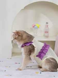 Adjustable Cats Recovery Jumpsuit Cotton Protective Garment Prevents Licking Promotes Healing For Spayed Female Cats