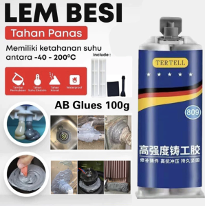 Lem AB Besi Super Kuat Tahan Panas Lem Perekat Super 100g Original Untuk Reparasi Mobil / Rumah (lem Besi Kayu Kaca Plastik Karet Metal)