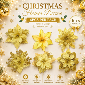 Christmas Flower 6pcs Artificial Flowers Merry Christmas Decorations for Home Xmas Tree TTOOLS