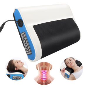 DECINIEE Massage Pillow Neck Massager Infrared Heating Electric Back Body Shiatsu Device Head Cervical Shoulder Kneading Health Relaxatio