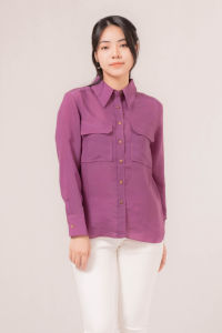 RIMINI - Atasan Wanita Bluss Kemeja Formal Non Formal Lengan Panjang Hijab Friendly XS-XXXL - Maleva Top 85915