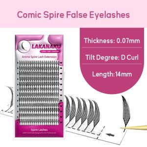 BESTOUR 12 Rows Cluster Lashes Kit C/D Curl Single Cluster Mink Lashes Extensions Handmade Comic Spire Individual Lashes Eye Makeup Tools