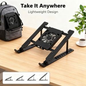 SQMETR Adjustable Laptop Cooling Stand with Fan Universal TabletPC Hanging Holder  Multi-High Adjustment Laptop Lift Stand For 16-18 Inch