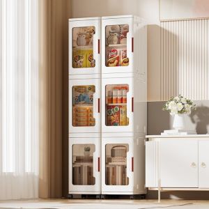 VOYUE Ultra-narrow Storage Cabinet Large-capacity Multi-layer Bathroom Cabinet Adjustable Space Saving Toilet Shelves Home